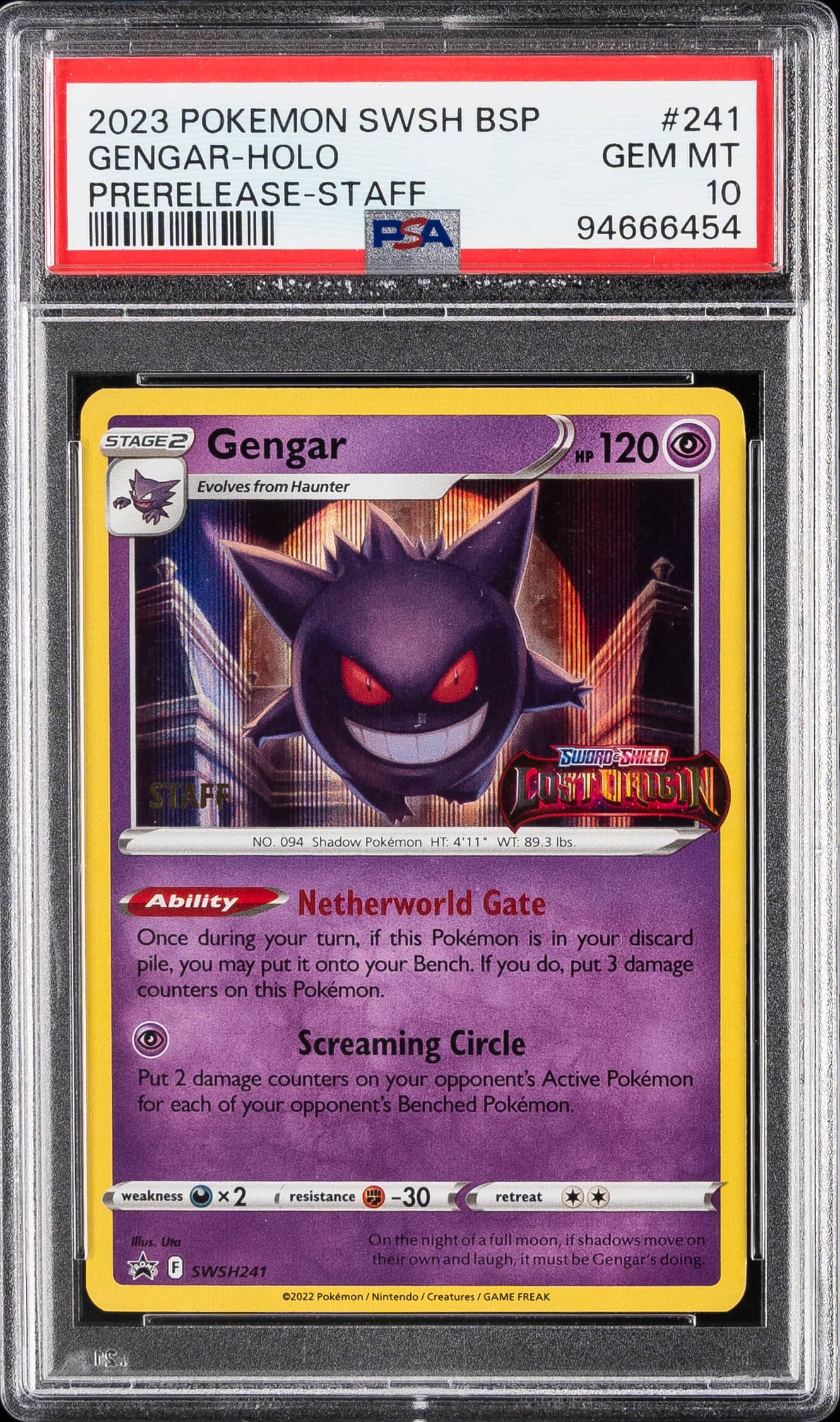 2023 #241 Gengar-Holo PSA 10 Sws