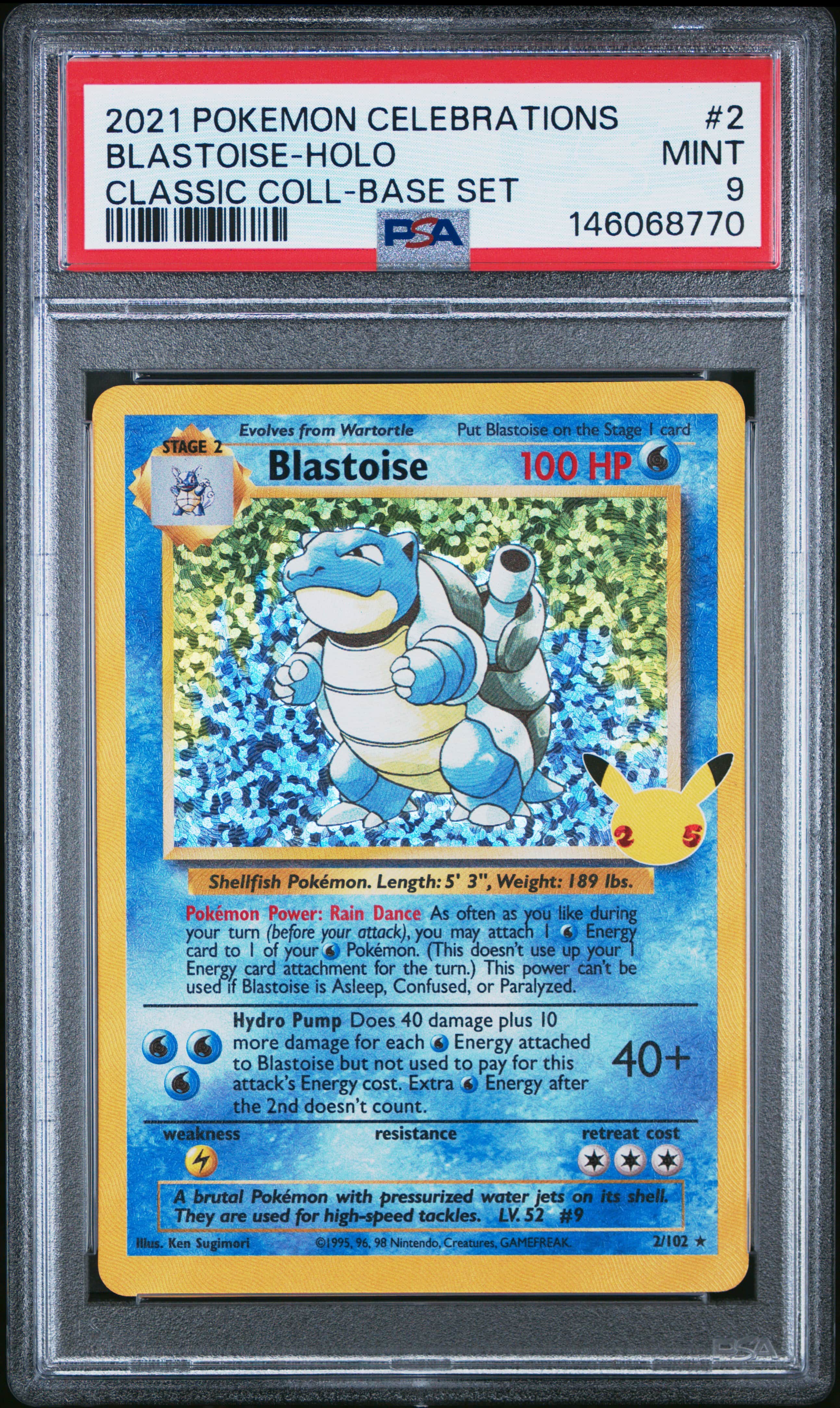 2021 #2 Blastoise-Holo PSA 9 Cel